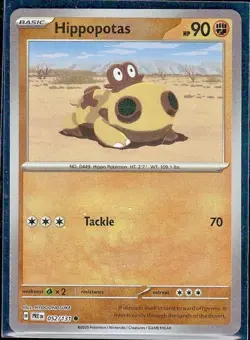 Pokemon TCG Prismatic Evolutions Hippopotas Master Ball Holo 052/131 - Image 1