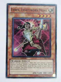 Yugioh Played Cards: EHREN, LIGHSWORN MONK CT08 SUPER RARE # 31A63 - Image 1