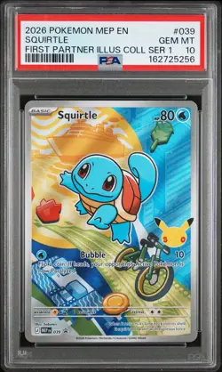 2026 Pokemon First Partner Squirtle #039 PSA 10 GEM MINT Illustration Series 1 - Image 1