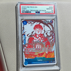 Bandai Sabo OP04-049 Foil Promo EN 2025 PSA 10 Treasure Cup 3rd ANV Pack - Image 1