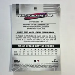 2026 Topps Finest Pete Crow-Armstrong Cubs #235 Gold Refractor RARE 🔥#25/50🔥 - Image 2