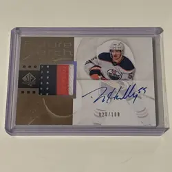 2022-23 Upper Deck SP Authentic Dylan Holloway Future Watch Auto Patch /100 - Image 1