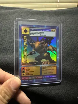 MetalGreymon DW-01 1999 Rare Holo Digimon Card Playstation Promo Bandai LP Foil - Image 2