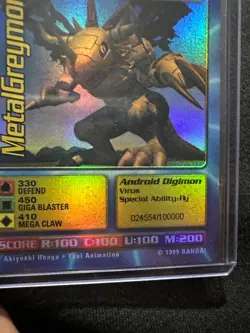 MetalGreymon DW-01 1999 Rare Holo Digimon Card Playstation Promo Bandai LP Foil - Image 3