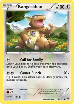 Kangaskhan 71/101 Plasma Blast Pokemon Card NM - Image 1