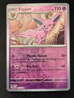 Espeon Reverse Holo 033/131 Prismatic Evolutions English Pokemon Card - Image 1