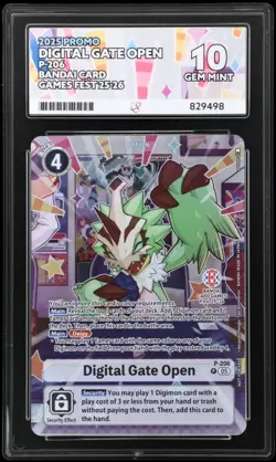 Digital Gate Open P-206 Bandai Card Games Fest 25-26 ACE GRADED 10 Digimon - Image 1