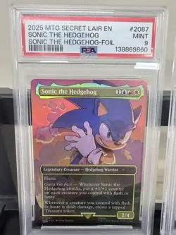 Sonic The Hedgehog Magic The Gathering Secret Lair PSA Graded 8 Card Framed Set - Image 4