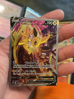 Jolteon v SWSH183 Pokemon TCG Sword & Shield Holo Black Star Promo Card - Image 1