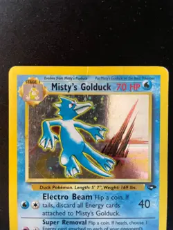 Misty’s Golduck 12/132 Gym Heroes Holo Rare Pokemon Card WOTC Vintage MP - Image 3