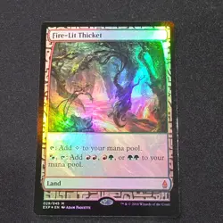 Fire-Lit Thicket Land Mythic Foil 29 2016 Adam Paquette Expeditions - Image 1