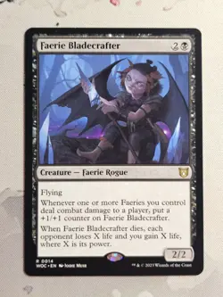 MTG Faerie Bladecrafter (50/208) Wilds of Eldraine Commander Vlp - Image 1