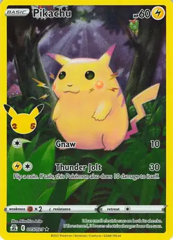 Pikachu 005/025 Holo Rare Celebrations Pokemon Near Mint - Image 1