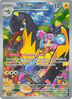 Iono's Kilowattrel 163/159 Illustration Rare Journey Together Pokemon Holo NM - Image 1