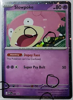 Swirls 🌀 Slowpoke 086 Cosmos Holo Heavily Bleed Error Rare Pokemon TCG ✨ - Image 2