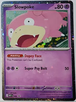 Swirls 🌀 Slowpoke 086 Cosmos Holo Heavily Bleed Error Rare Pokemon TCG ✨ - Image 3