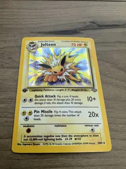 Pokemon TCG 1st Edition Jolteon Jungle 4/64 Holo Rare - Image 3