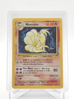 NINETALES 1999 POKEMON BASE SET HOLO #12/102 Q7486 - Image 1