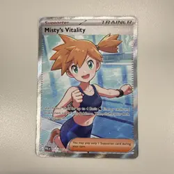 Misty's Vitality 111/084 Ultra Rare Pitch Black Pokemon Holo Near Mint - Image 1