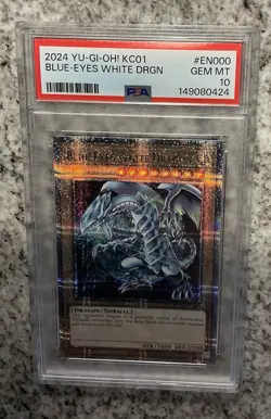 Konami Yu-Gi-Oh! TCG Blue-Eyes White Dragon QCSR Holo KC01-EN000 PSA 10 - Image 3