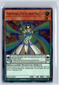 Performapal Five-Rainbow Magician BLLR-EN005 Light's Revenge YuGiOh 1st Ed. NM - Image 1