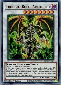 Thought Ruler Archfiend BROL-EN070 Brothers of Legend Yu-Gi-Oh 1st Edition LP - Image 1