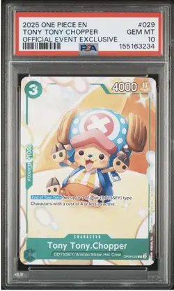 2025 ONE PIECE PROMOS OFFICIAL EVENT EXCLUSIVE #029 TONY TONY CHOPPER PSA 10 - Image 1