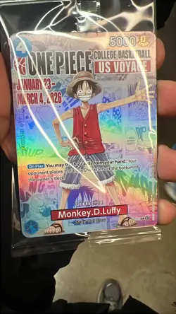 Monkey D. Luffy One Piece US Voyage College Basketball Promo P-055 Card - Image 2