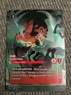 Disney Lorcana TCG Scar - Heartless Hunter Foil Store Champs Promo 14/P2 - Image 1