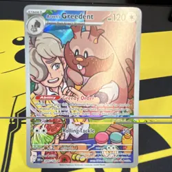 Pokemon TCG Arven's Greedent 205/182 Destined Rivals Illustration Rare Holo - Image 1
