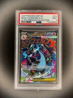 2025 Pokemon MEP EN Mega Charizard X ex Ultra - Premium Collection #023 PSA 9 - Image 1