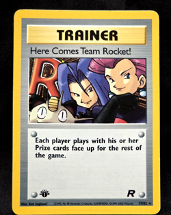 2000 Pokemon Trainer 1st Edition Holo Card Here Comes Team Rocket 15/82 Rare - Image 2