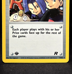 2000 Pokemon Trainer 1st Edition Holo Card Here Comes Team Rocket 15/82 Rare - Image 5