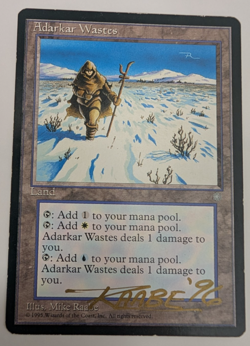 Adarkar Wastes 1995 Wizards Of The Coast Mike Raabe '96 Gold Signed Ice Age Card - Image 1