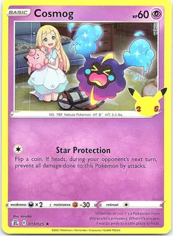 Cosmog Celebrations 013/025 Rare Pokemon Holo Near Mint Pokemon Card - Image 1