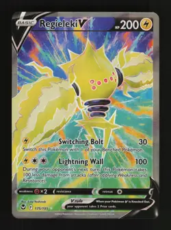 Regieleki V 175/195 Holo Ultra Rare Silver Tempest Pokemon Cards - Image 1