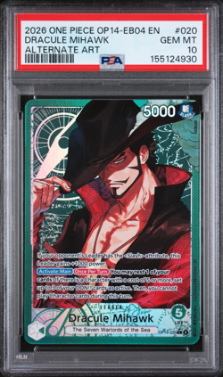 🔥Dracule Mihawk - OP14-020 (Alternate Art) OP14-EB04 The Azure Sea's Seven Foil - Image 1