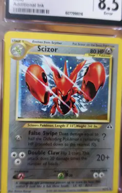 Scizor 10/75 CGC 8.5 Additional Ink Error Neo Discovery Holo Rare Pokemon Card - Image 5