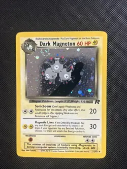 Dark Magneton 11/82 - Pokemon Team Rocket Unlimited Holo Rare Card WOTC LP Swirl - Image 1