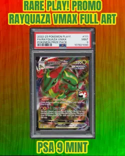 2022 POKEMON PLAY! POKEMON PRIZE PACK #111 FULL ART/RAYQUAZA VMAX PSA 9 - Image 2