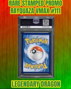 2022 POKEMON PLAY! POKEMON PRIZE PACK #111 FULL ART/RAYQUAZA VMAX PSA 9 - Image 3