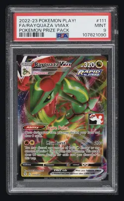 2022 POKEMON PLAY! POKEMON PRIZE PACK #111 FULL ART/RAYQUAZA VMAX PSA 9 - Image 4