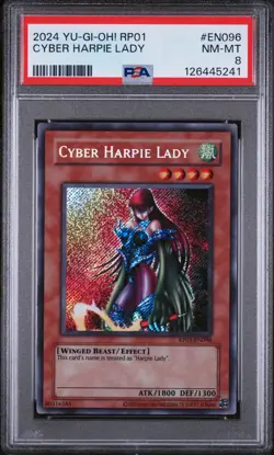 2024 YU-GI-OH! RP01-RETRO PACK #EN096 CYBER HARPIE LADY PSA 8 - Image 1