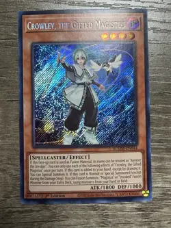Yu-Gi-Oh! Crowley, the Gifted Magistus BLMM 1st Ed Secret Rare BLMM-EN044 - Image 1