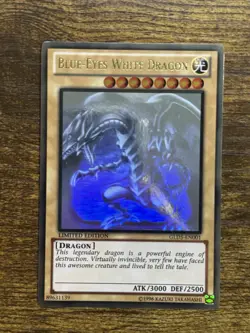 Blue-Eyes White Dragon Ghost Rare GLD5-EN001 Limited Ed Gold Haunted Mine LP/VLP - Image 2