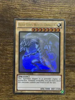 Blue-Eyes White Dragon Ghost Rare GLD5-EN001 Limited Ed Gold Haunted Mine LP/VLP - Image 3
