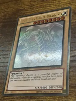 Blue-Eyes White Dragon Ghost Rare GLD5-EN001 Limited Ed Gold Haunted Mine LP/VLP - Image 5