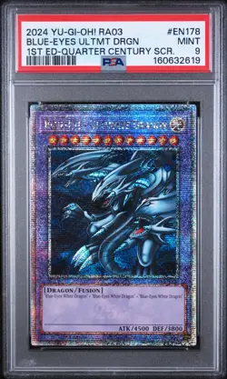 Blue-Eyes Ultimate Dragon (Quarter Century Secret Rare) RA03-EN178 PSA 9 - Image 1