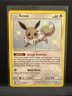 Eevee Shiny Holo Rare Hidden Fates: Shiny Vault SV41/SV94 Colorless Holo Pokemon - Image 1