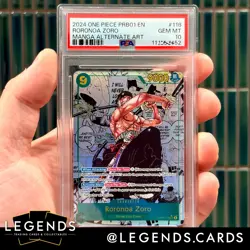 PSA 10 Roronoa Zoro Manga Alternative Art 2024 One Piece OP06 EN #118 GEM MINT - Image 2